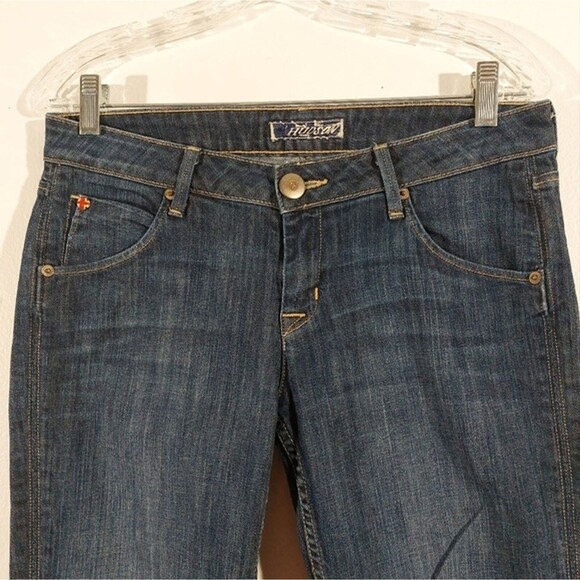 HUDSON Crop Capri Jeans Logo Signature Pocket MAR Wash W419DKS Size 28 - Picture 3 of 10